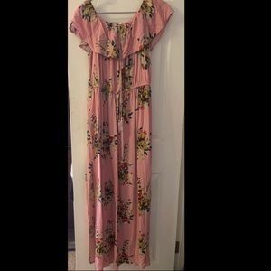 Pink floral maxi dress from New Look